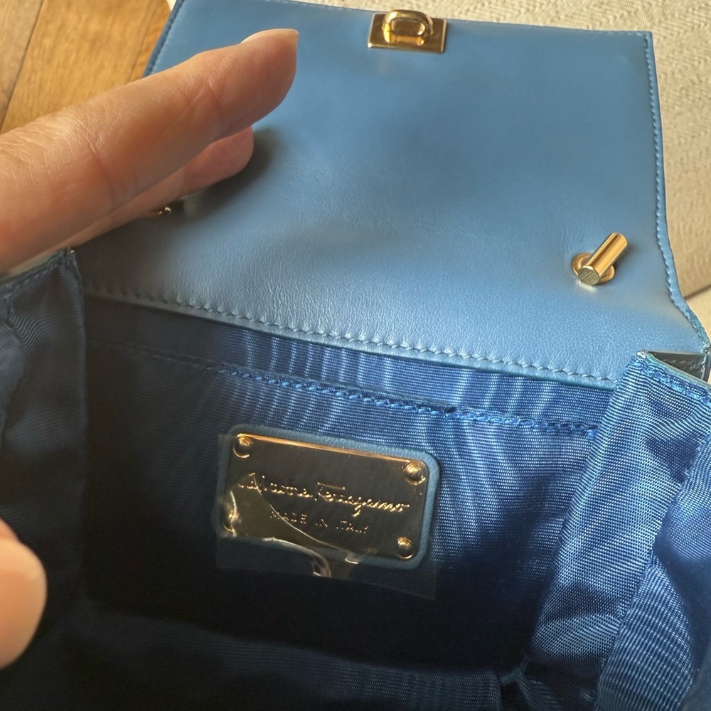 Salvatore Ferragamo Blue and Gray Crossbody Bag - Picture 9 of 10
